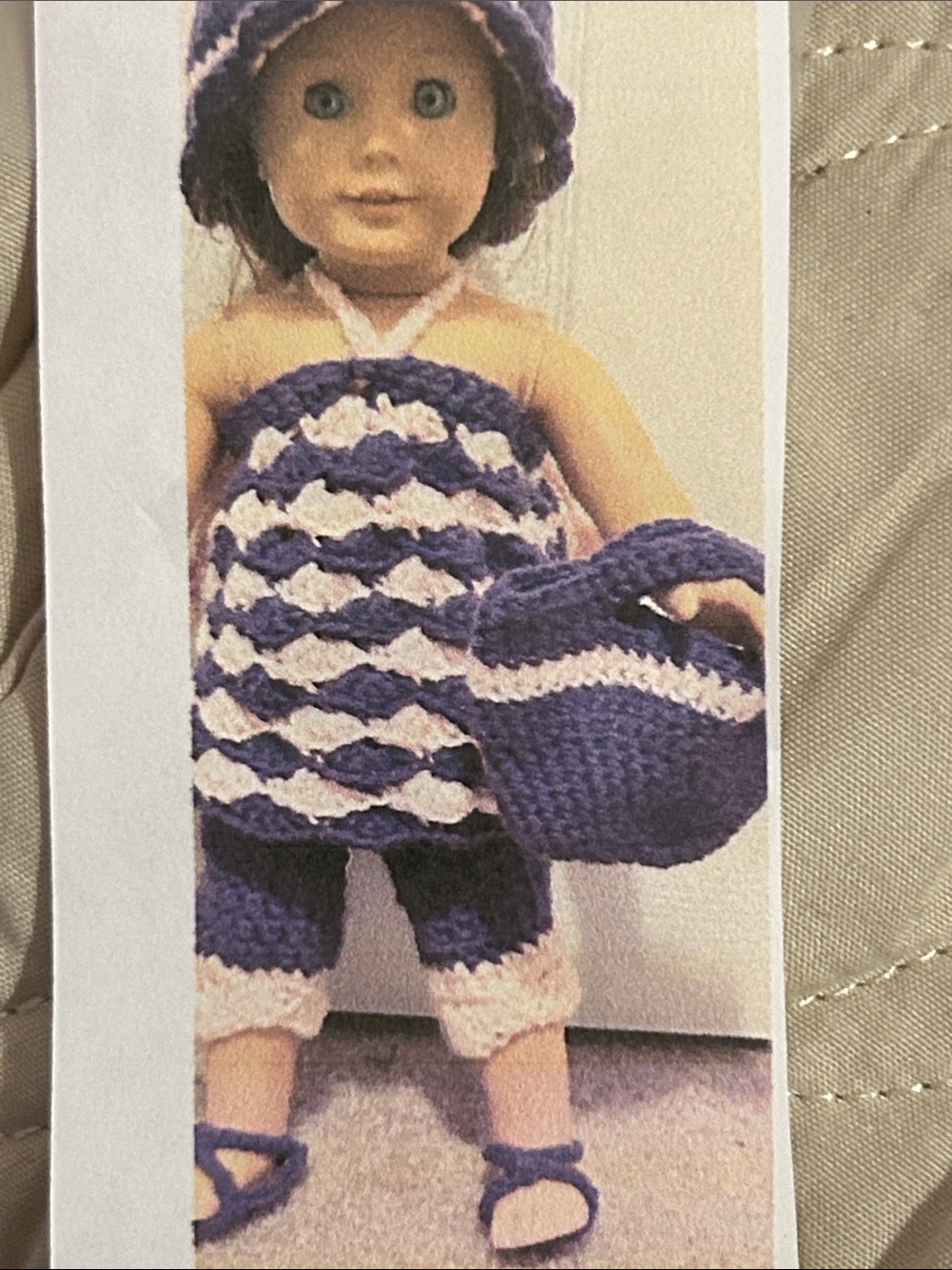 Purple and pink sparkle Crochet Doll Outfit Set - Kids Accessories